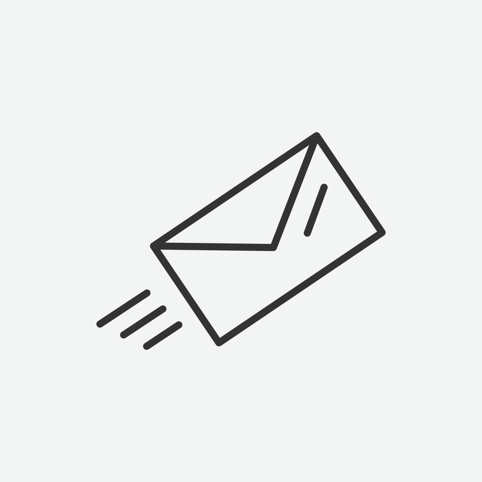 icono de vector de correo. mensaje, sms, símbolo de esquema de estilo plano de correo electrónico