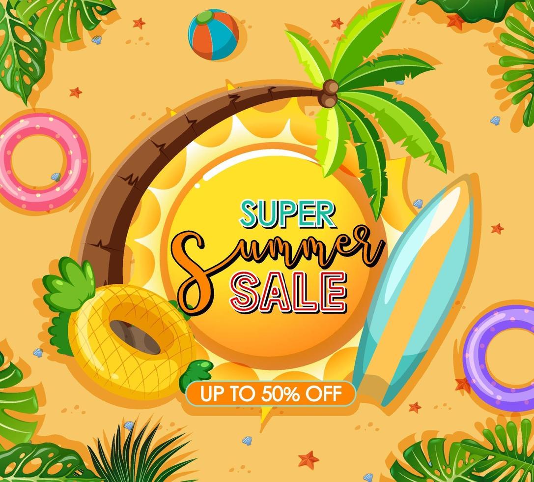 Super Summer Sale banner template vector