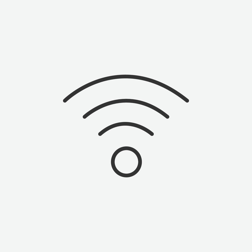 vector aislado del icono de wifi. Signo de internet inalámbrico sobre fondo gris.