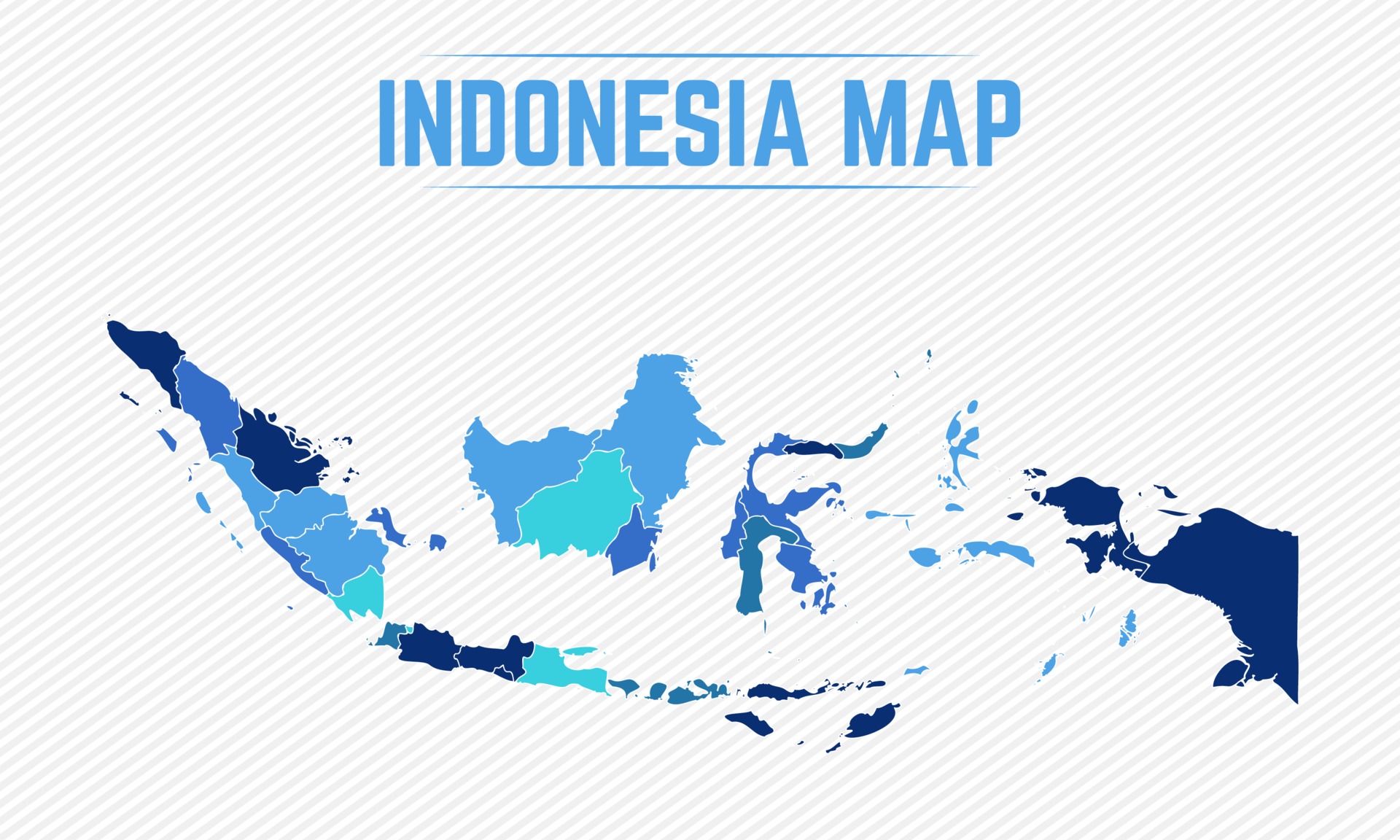 Indonesia Detailed Map With Regions Free Vector 