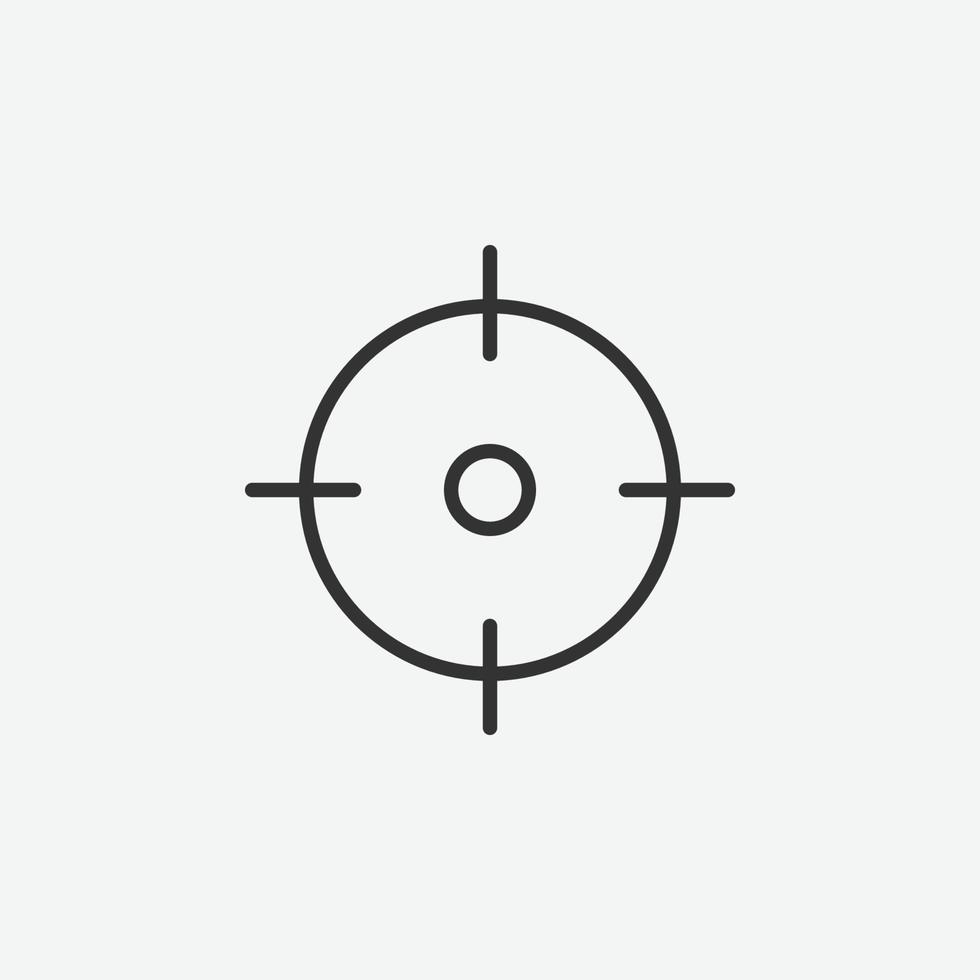 target line icon. outline vector focus illustration.