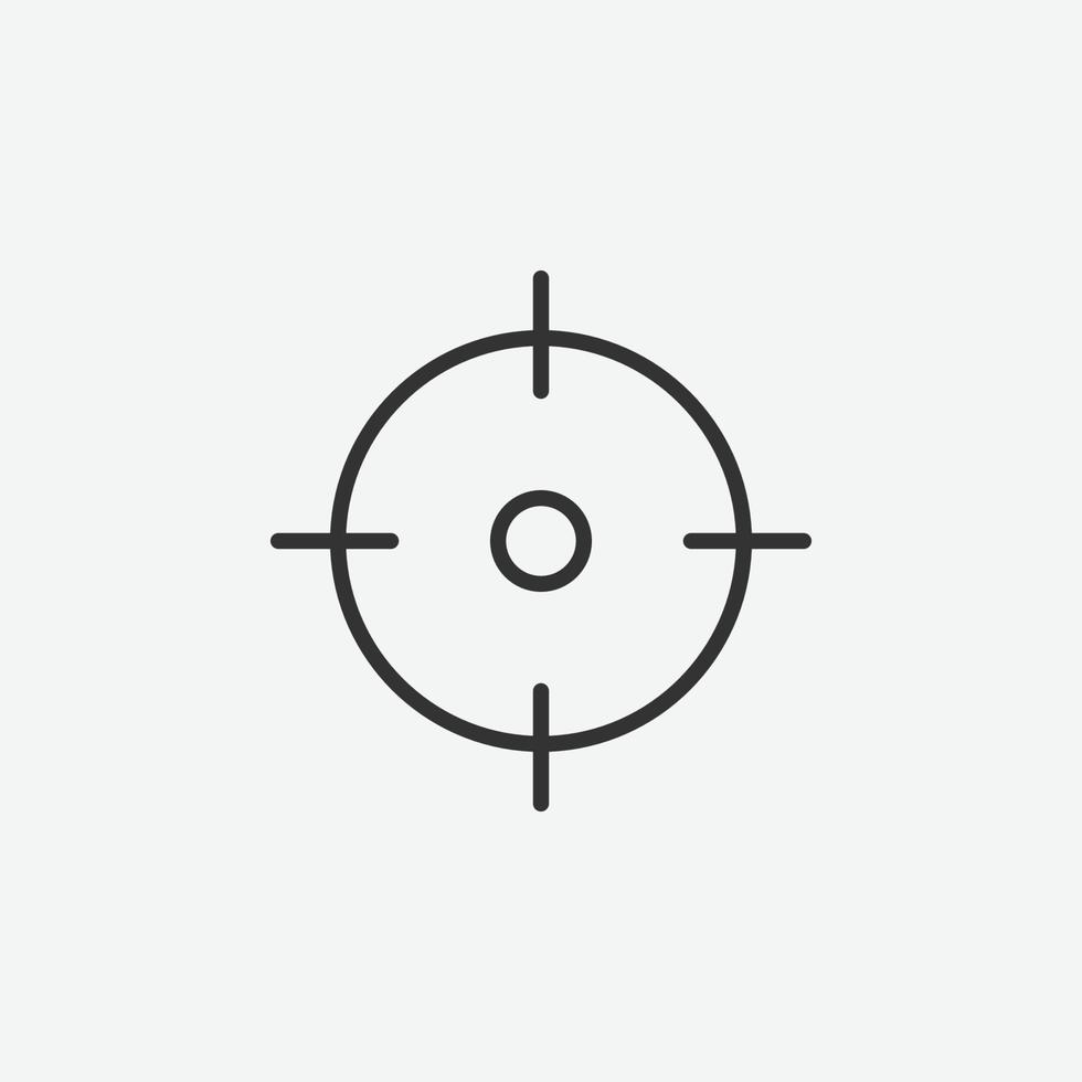 target line icon. outline vector focus illustration.