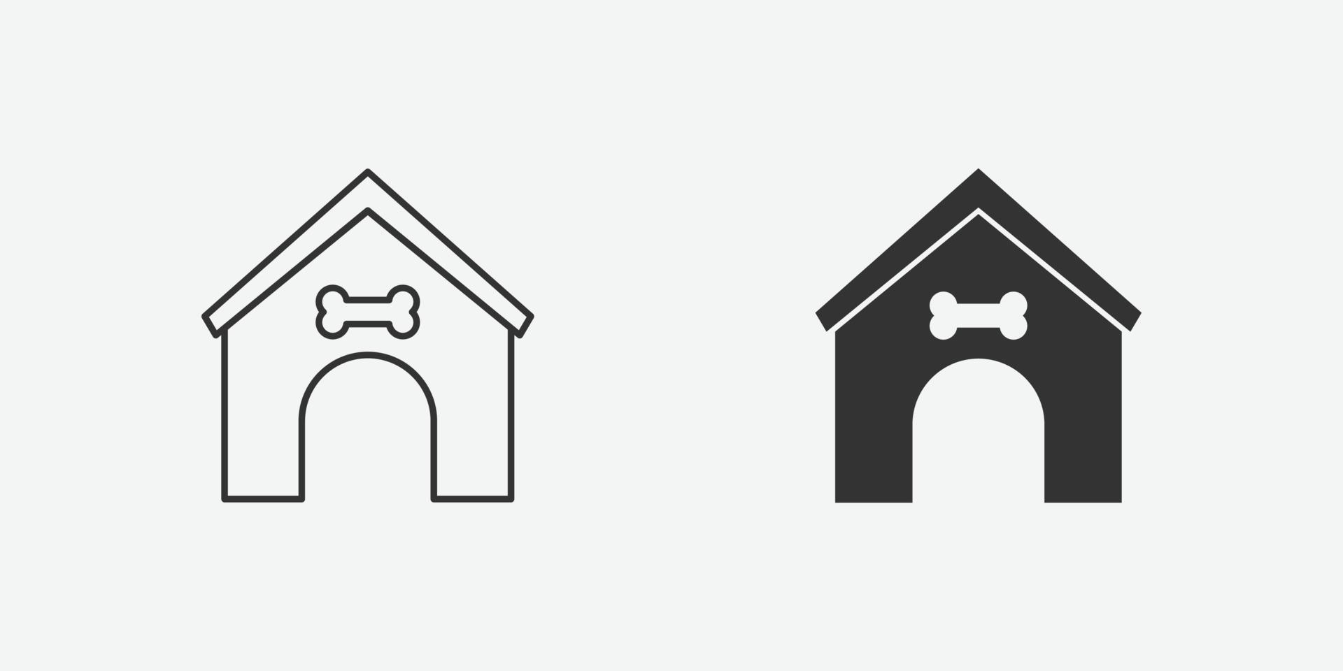 Ilustración de vector de símbolo de icono de casa de perro