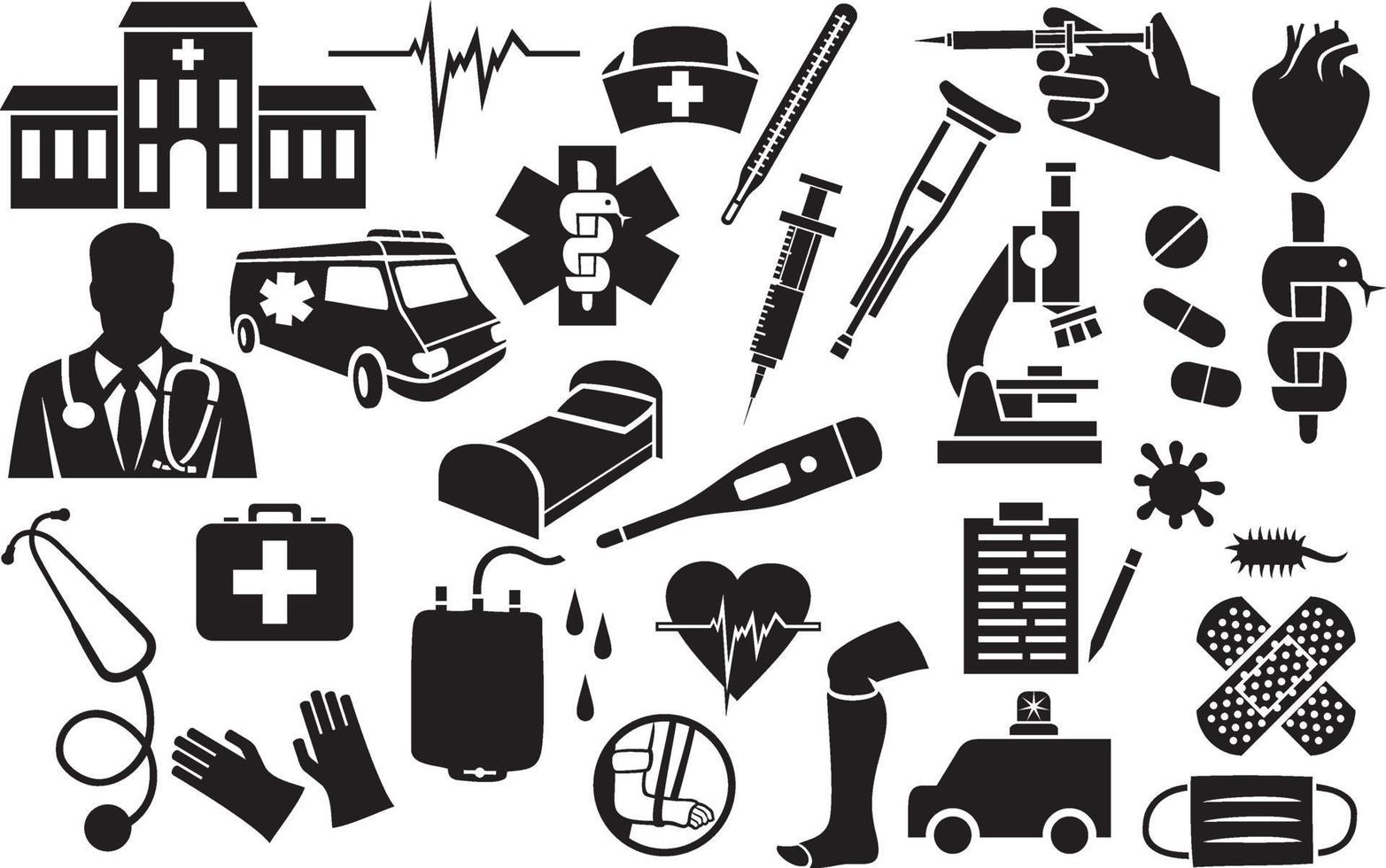 medical icons set vector