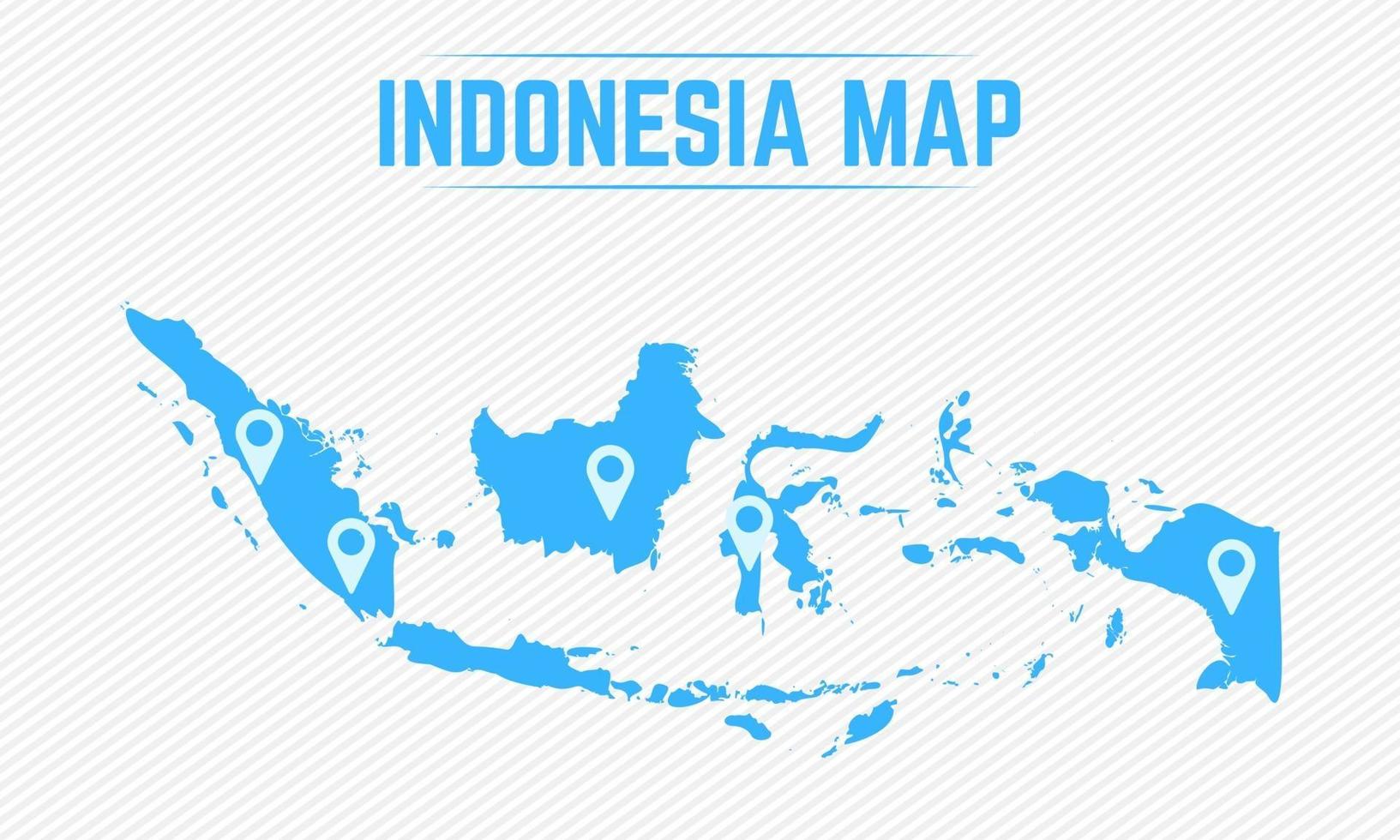 Indonesia Simple Map With Map Icons vector