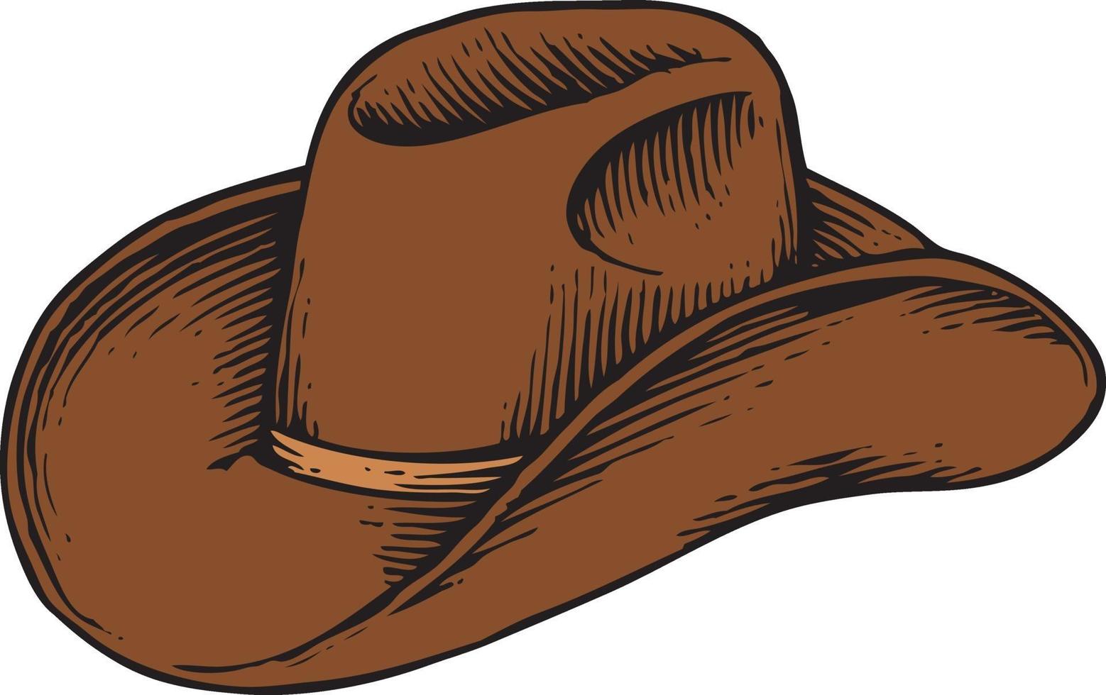 cowboy hat - vintage engraved vector