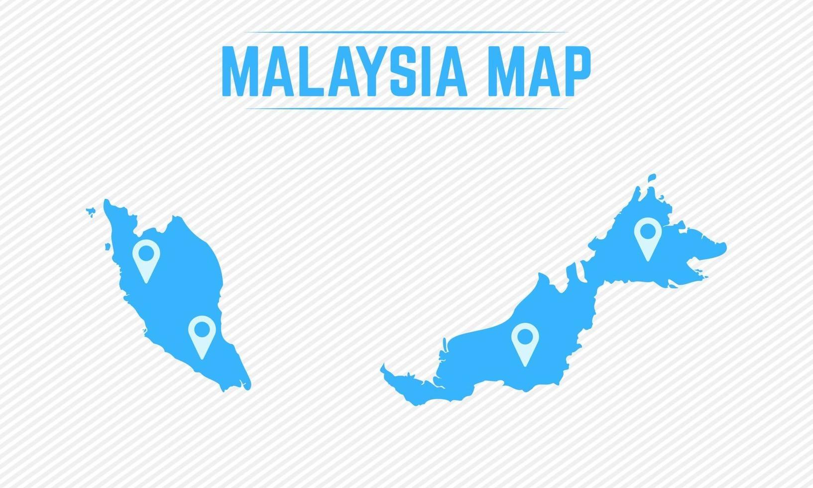 Malaysia Simple Map With Map Icons vector