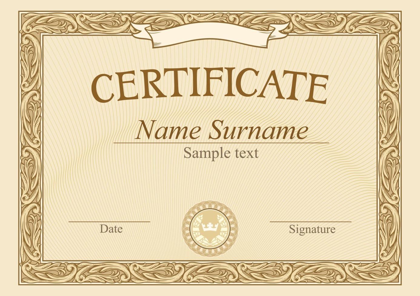 certificate template design vector