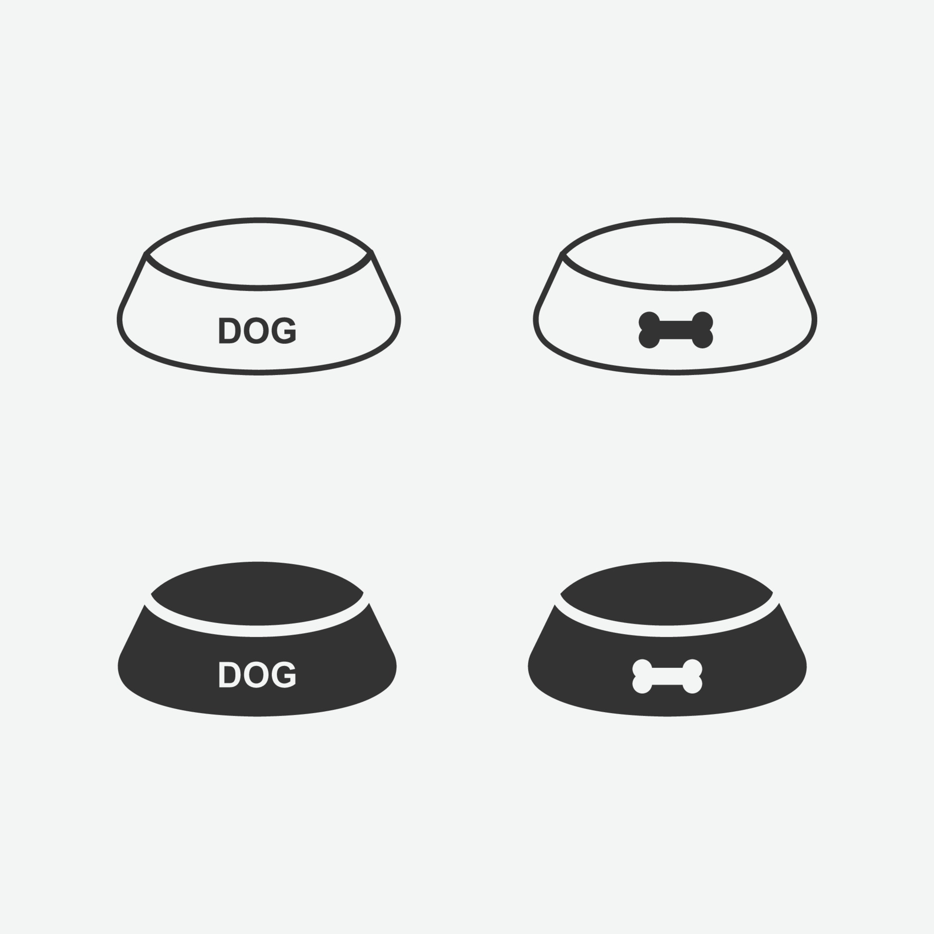 dog food bowl vector isolated icon 2323668 Vector Art at Vecteezy