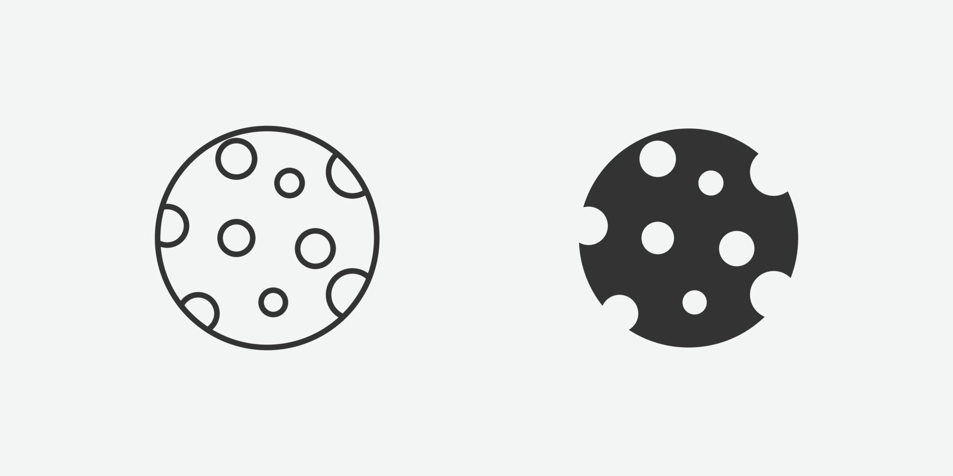 Biscuit with chocolate chips vector icon