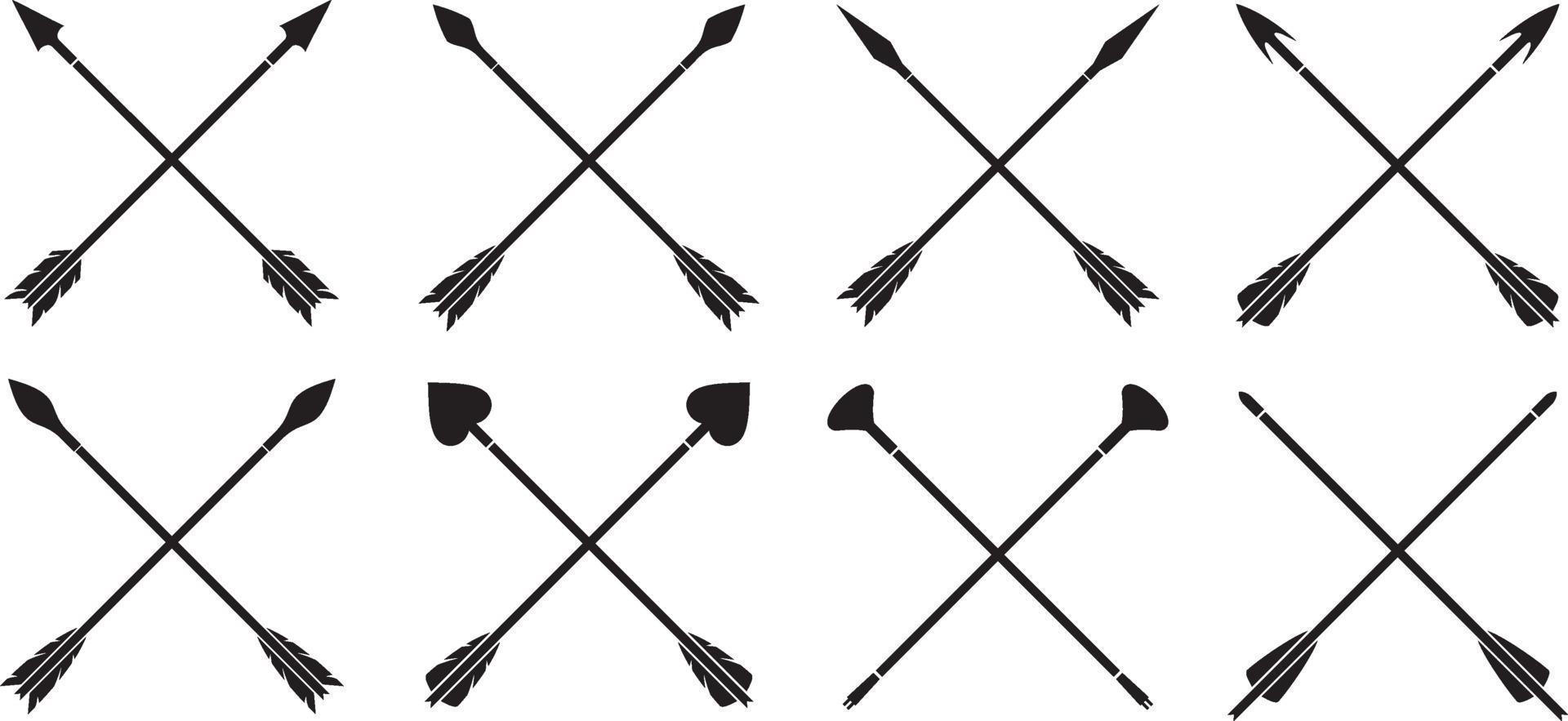 conjunto de iconos de flechas cruzadas vector