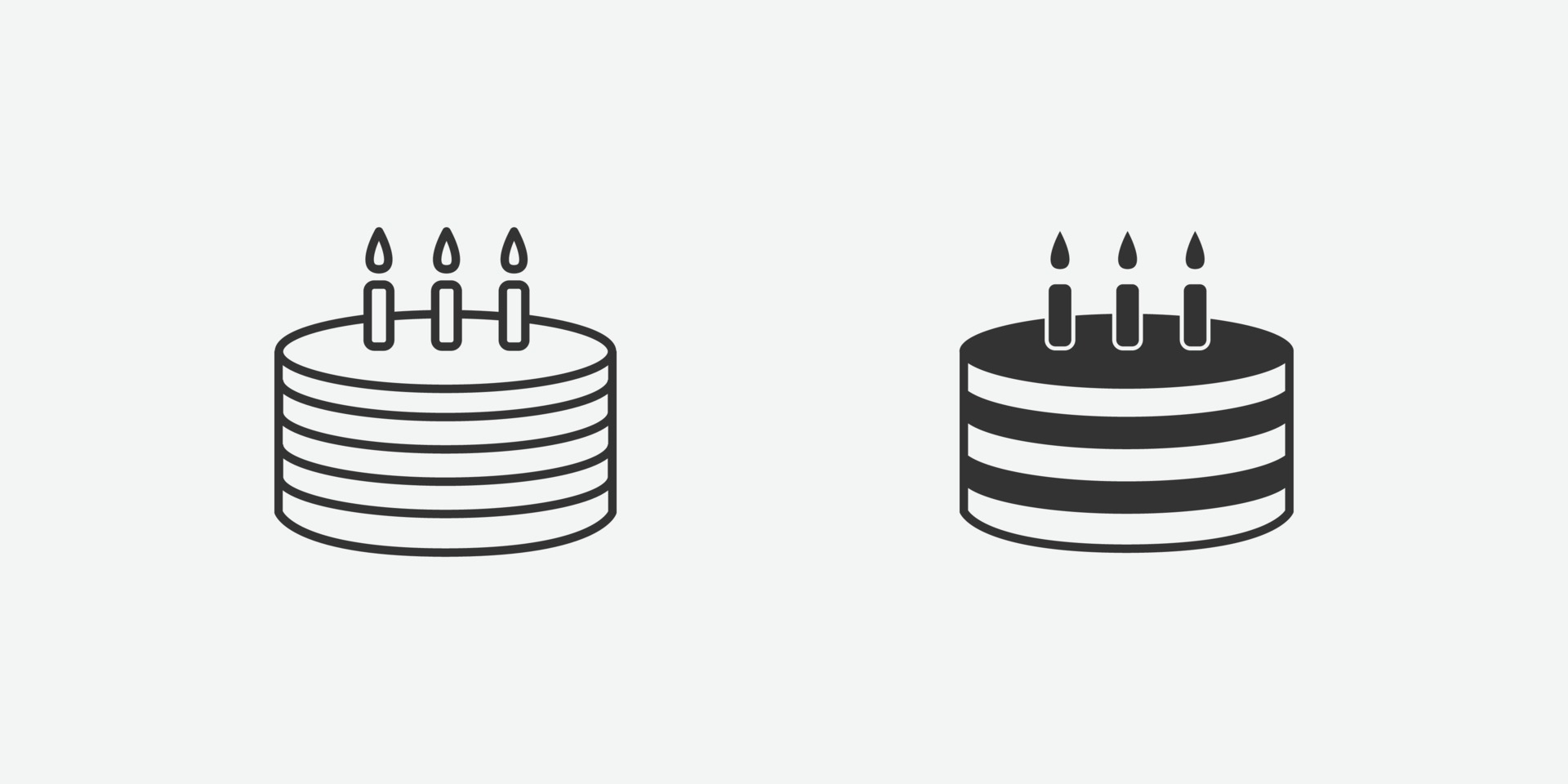Birthday Cake With Candle Symbol On Grey Background Background Vector Art At Vecteezy