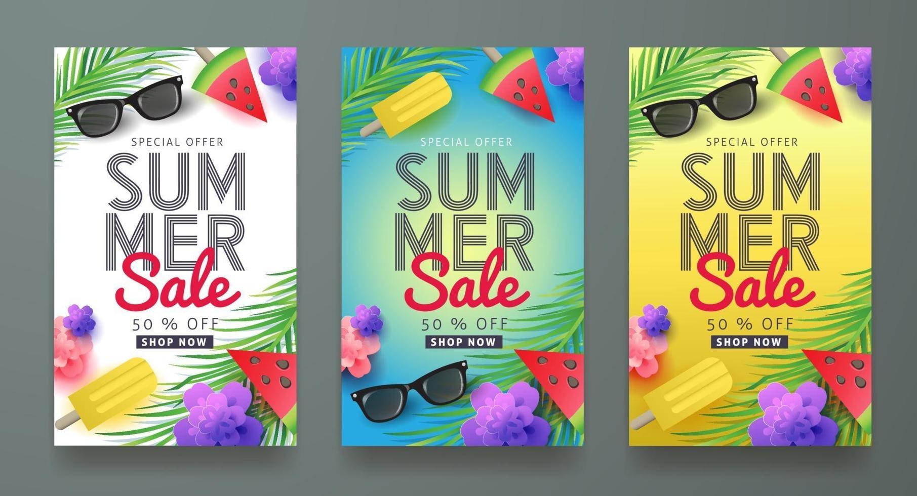 Summer sale poster banner background template vector