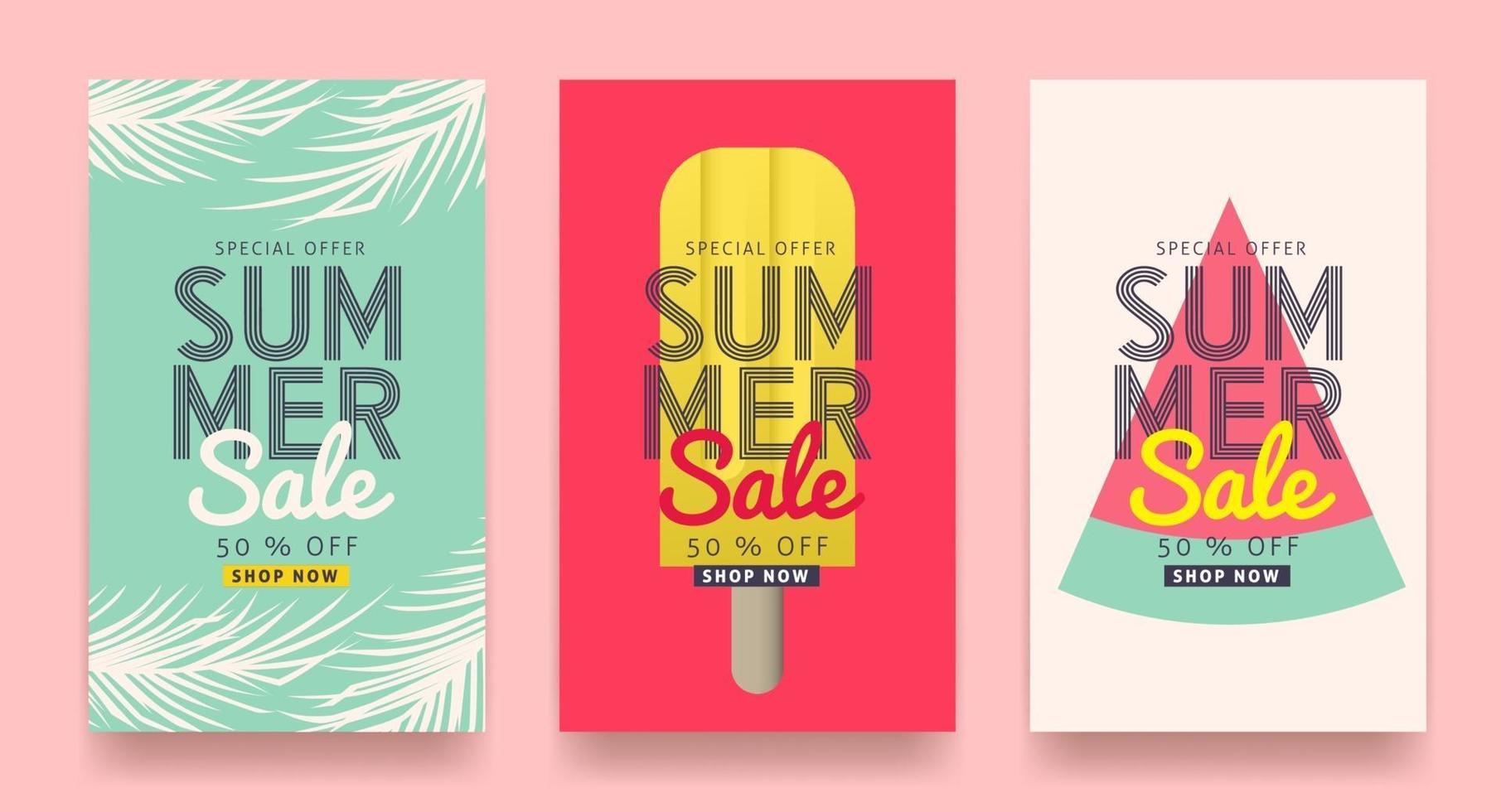 Summer sale poster banner background template vector