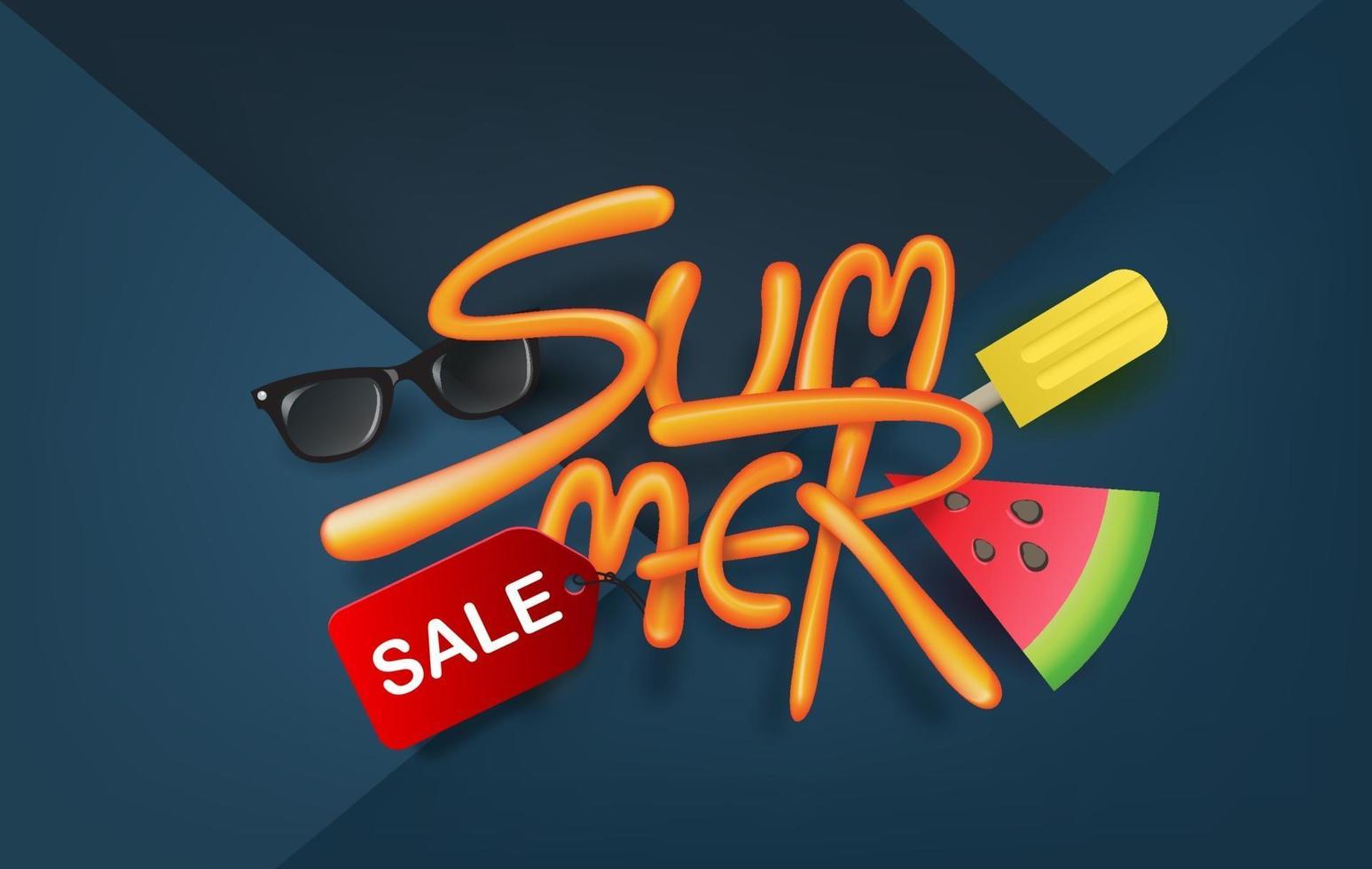 Summer sale poster banner background template vector