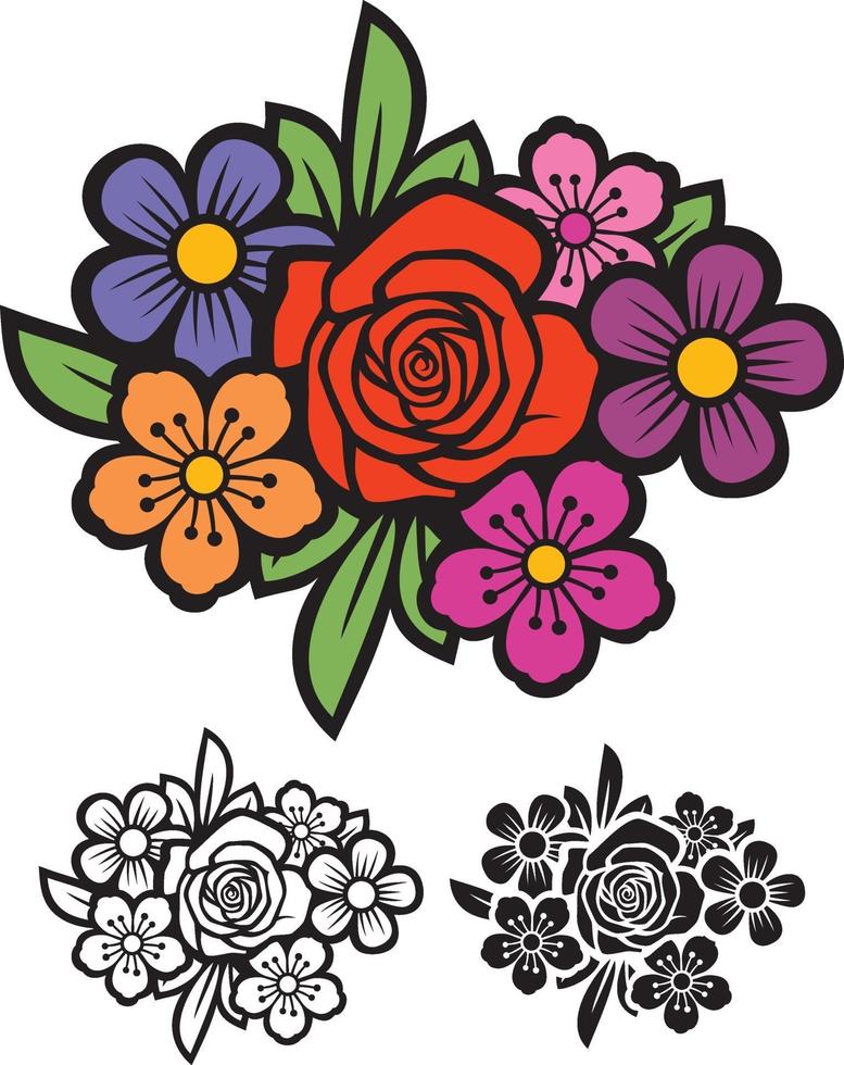 ramo de flores vector