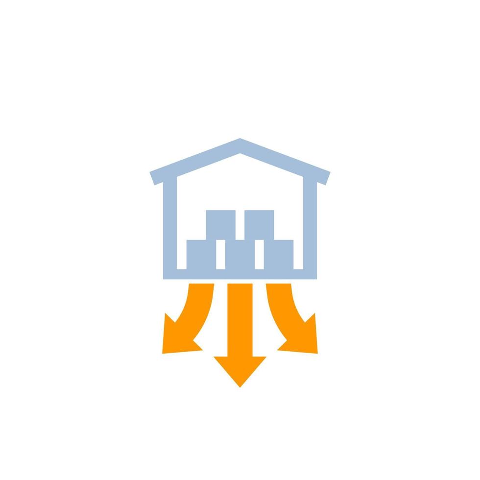 distribution center, warehouse icon vector