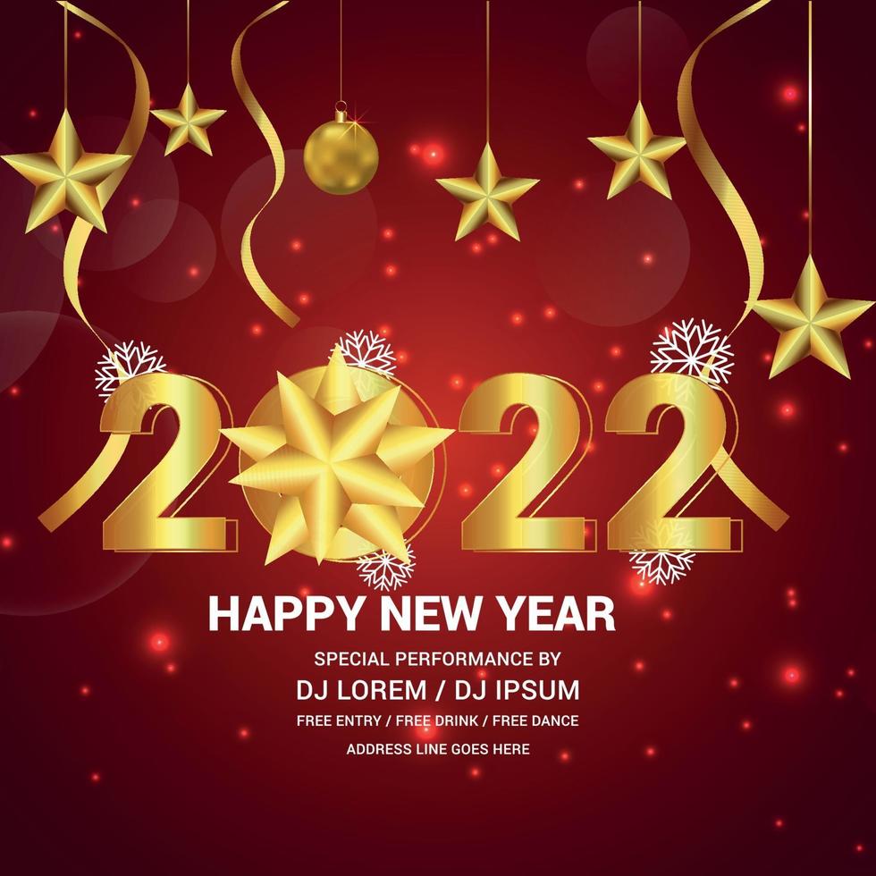 Happy new year celebration with golden text effect on creative background vector