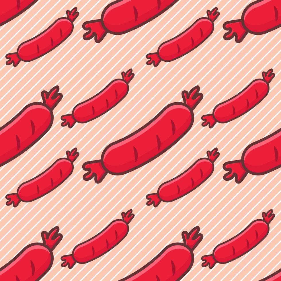 sausage seamless pattern illustration vector