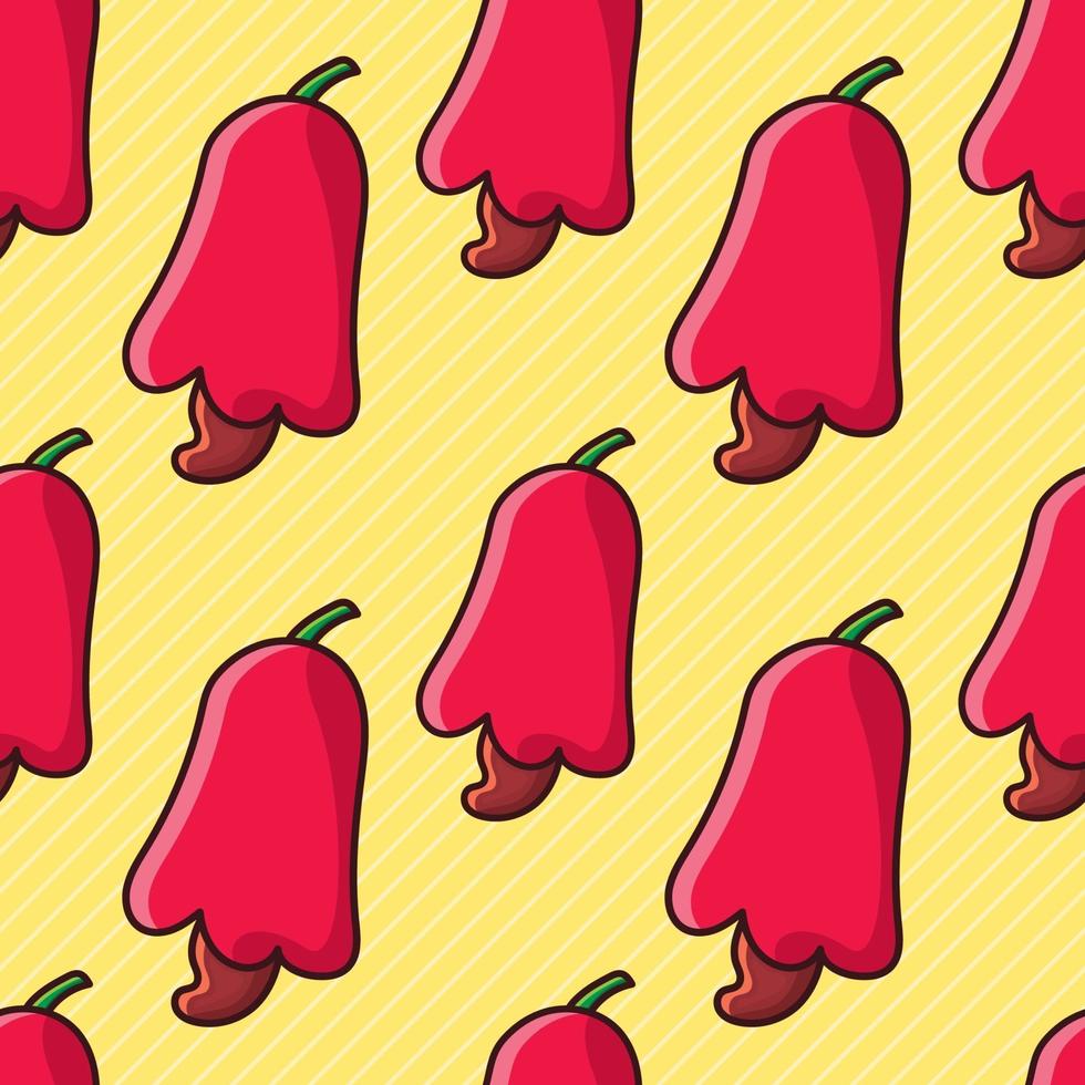 cashew fruit seamless pattern illustration vector
