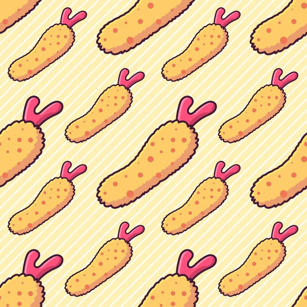 crispy shrimp food seamless pattern illustration vector