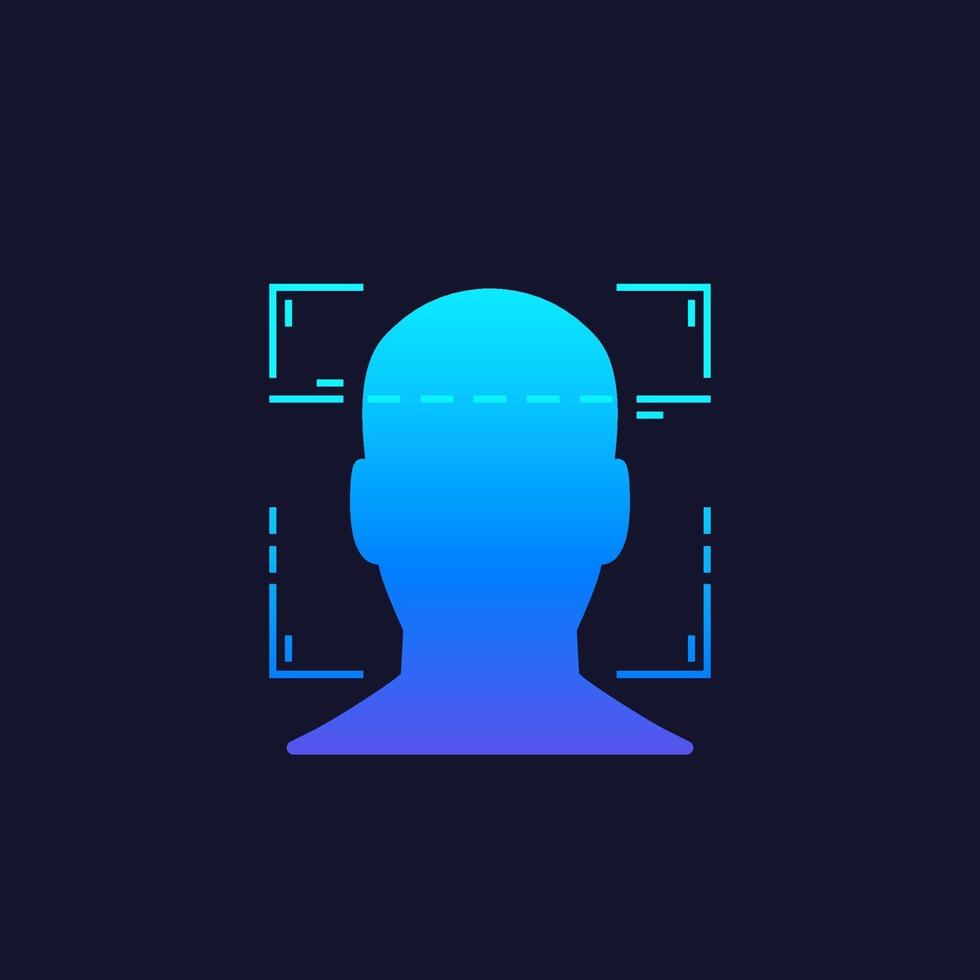 Face recognition, facial biometric scan, vector