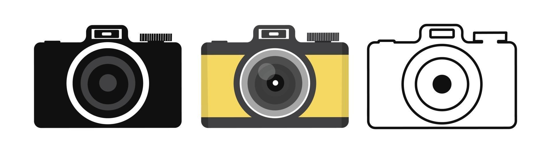 Camera icon in flat style set vector
