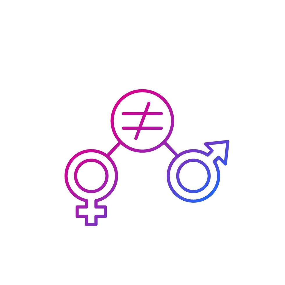 gender equity icon, trendy line vector