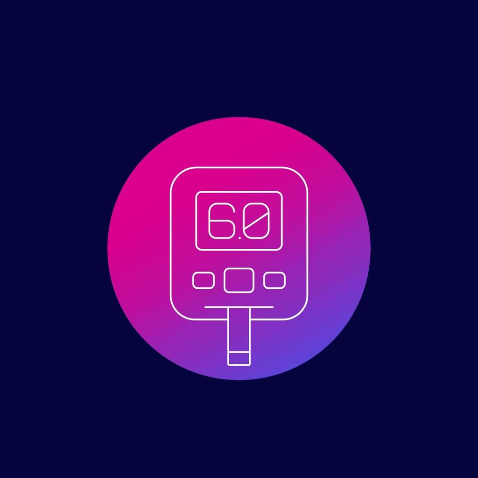 glucometer icon, glucose meter line vector