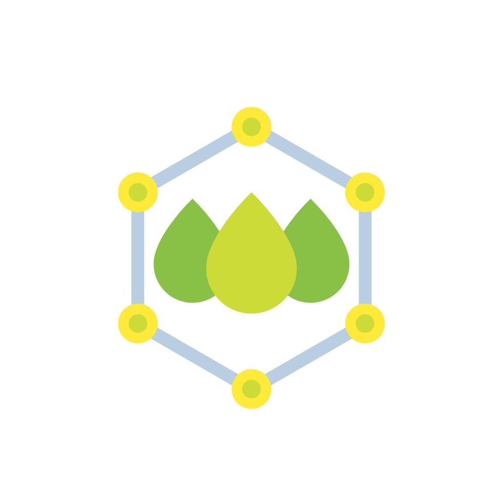 Drops with nano particles, vector flat icon