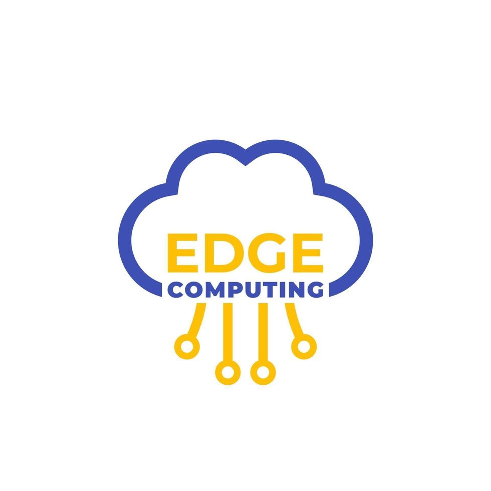 Edge computing, cloud service vector icon