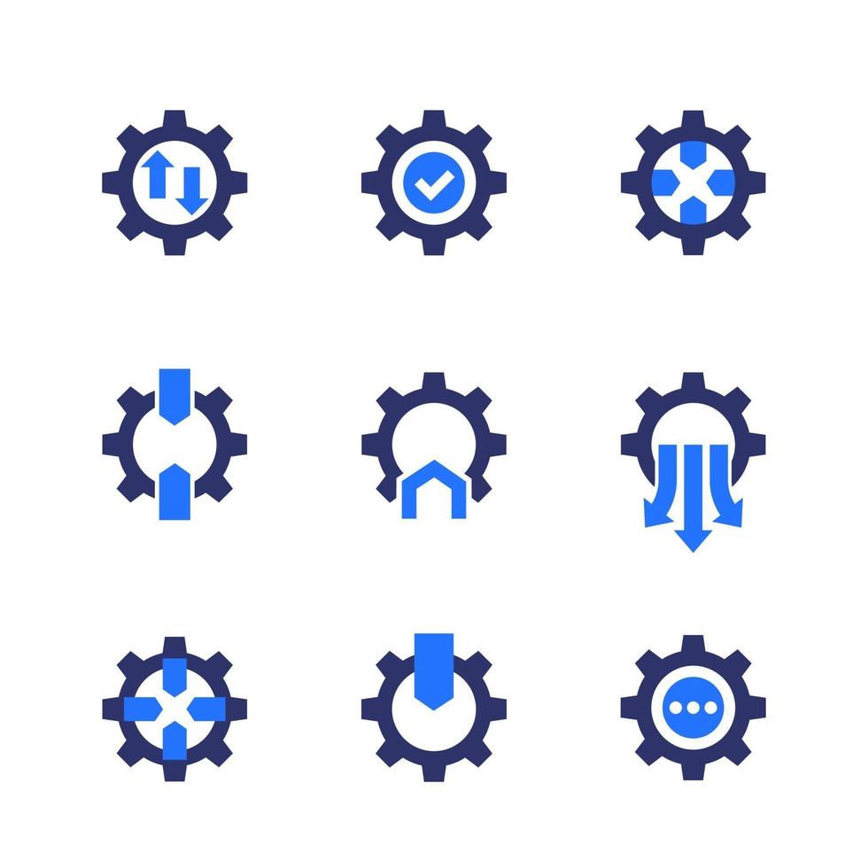 Integration icons with gears, vector