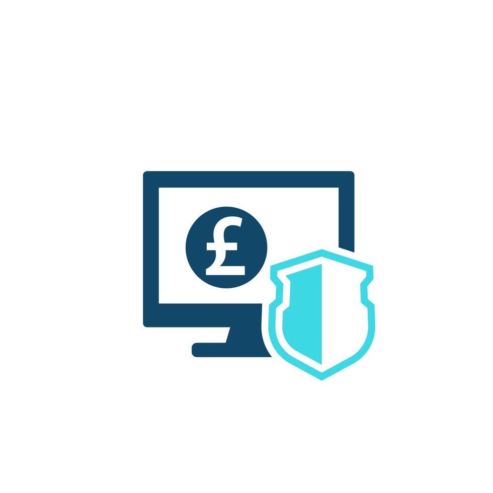 internet banking, secure electronic payment icon on white vector