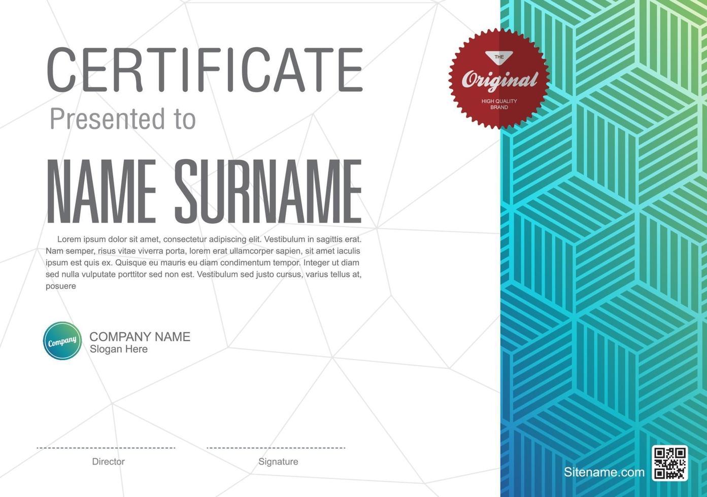 certificate of appreciation template, multipurpose certificate border with badge design vector