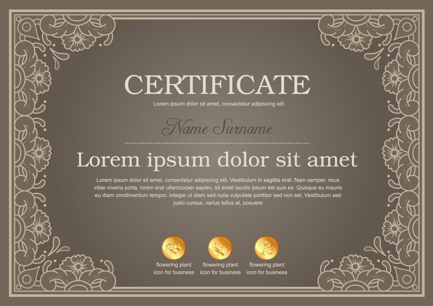 certificatecertificate of appreciation template, multipurpose certificate border with badge design vector