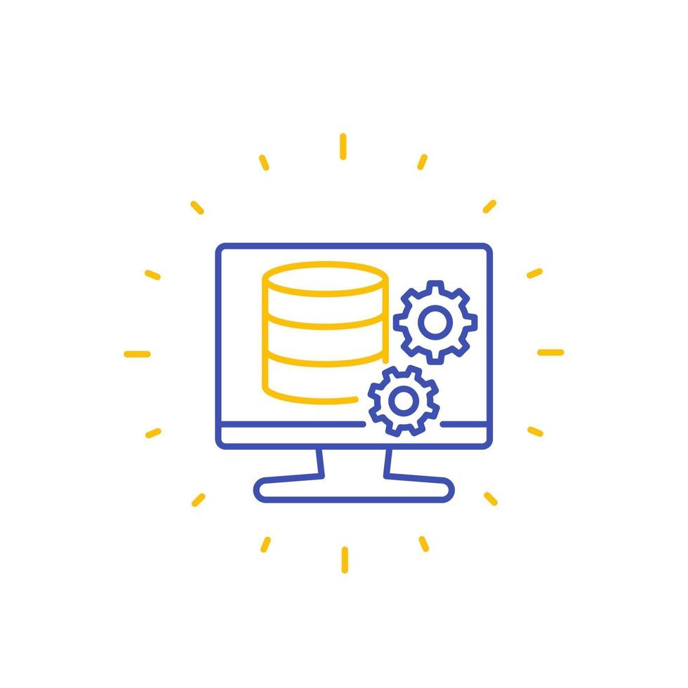 database maintenance icon, line vector