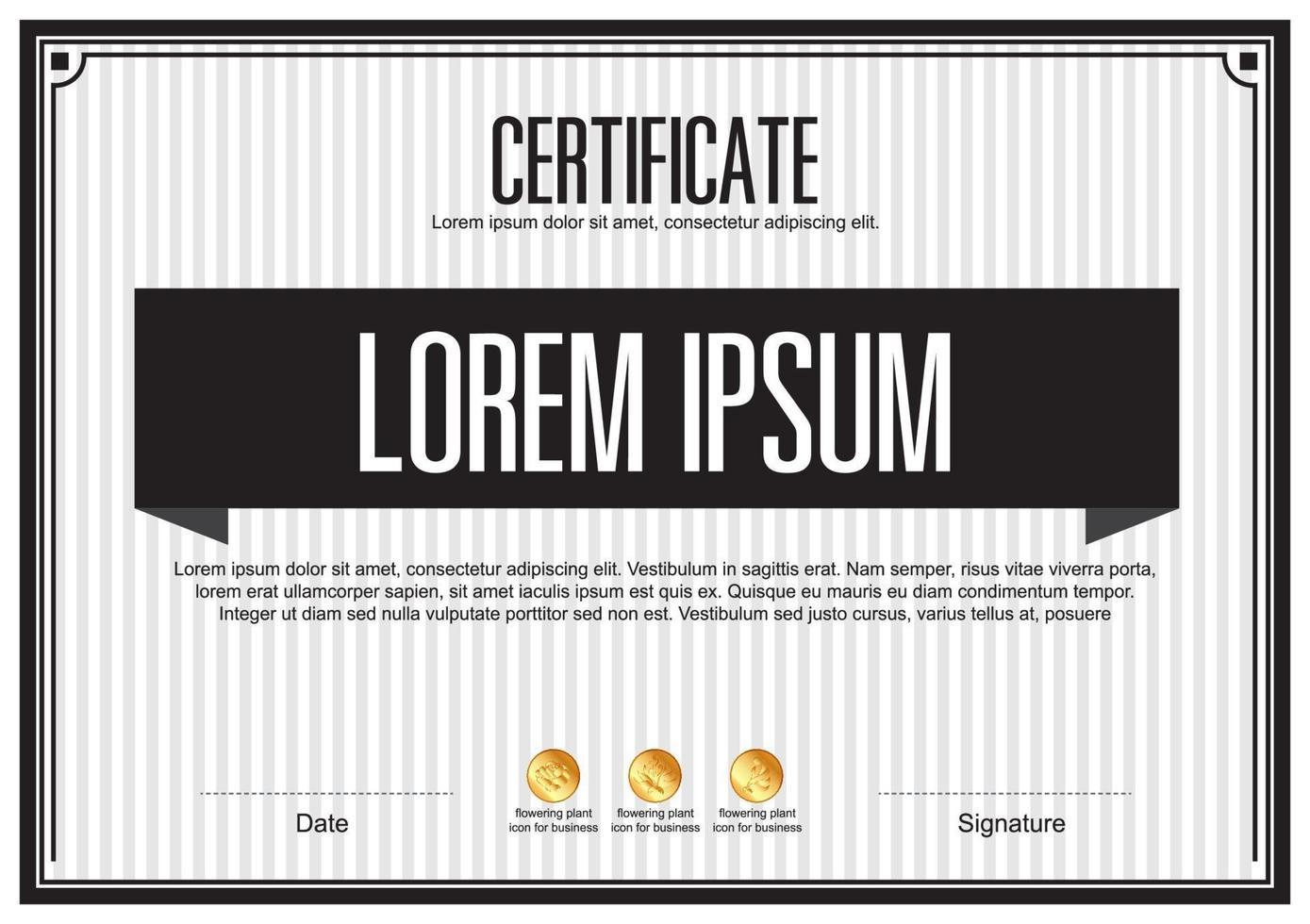 certificate of appreciation template, multipurpose certificate border with badge design vector