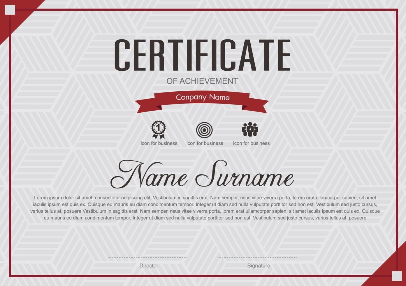 certificate of appreciation template, multipurpose certificate border with badge design vector