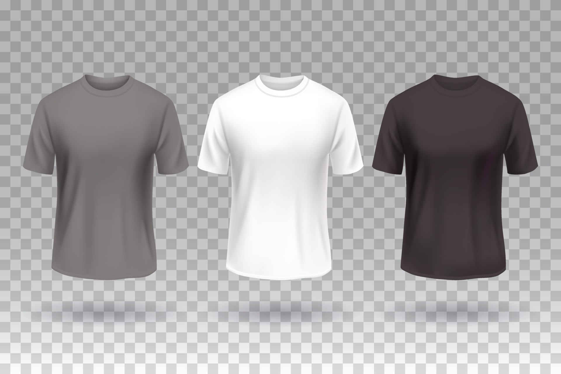 T-shirt front white black and gray color design mockup template ...