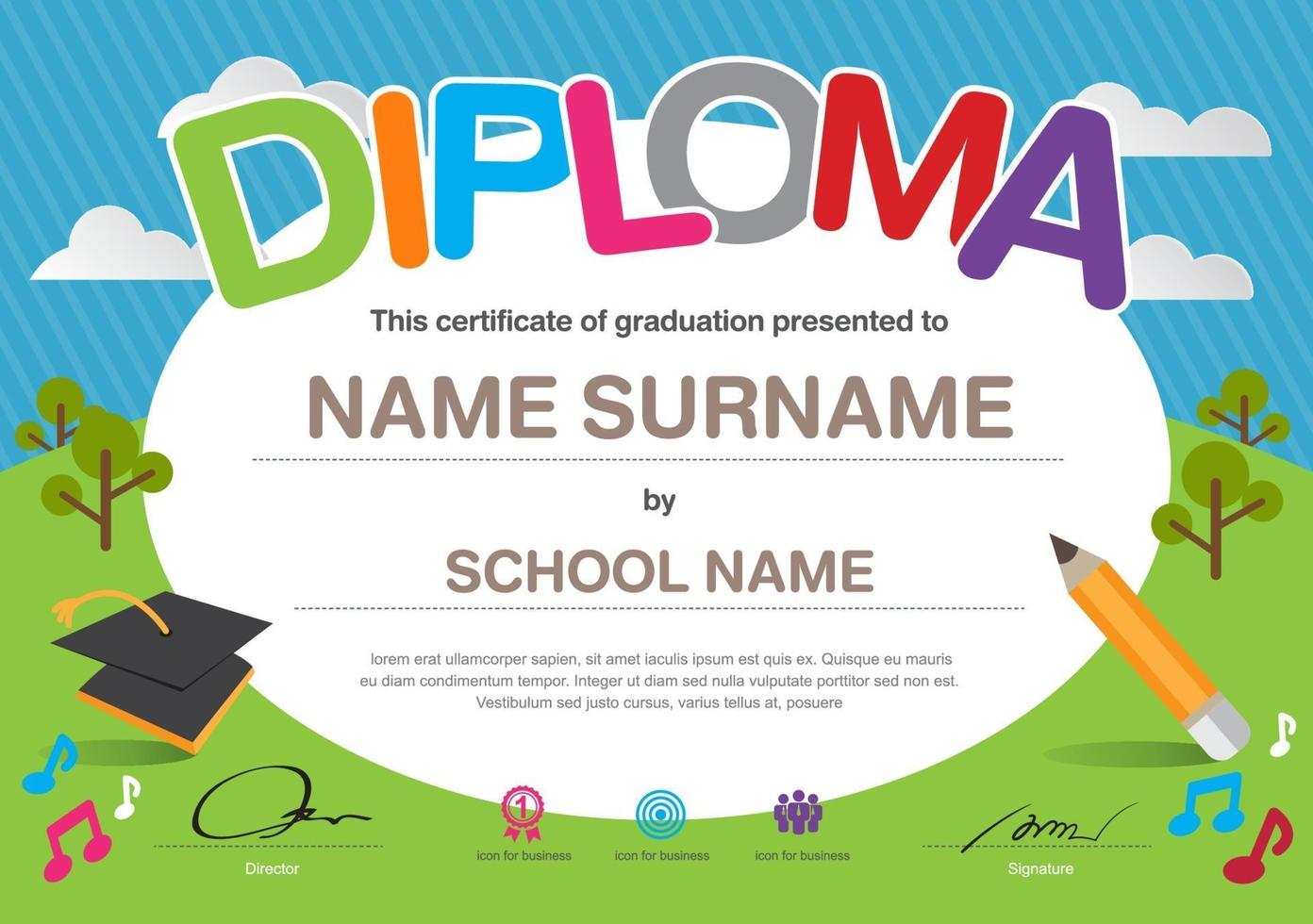 certificate of appreciation diploma template, multipurpose certificate border with badge design vector