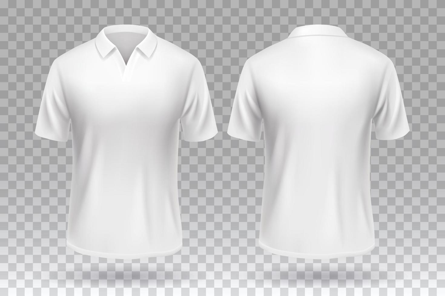 White blank T-shirt front and back template mockup design isolated. vector