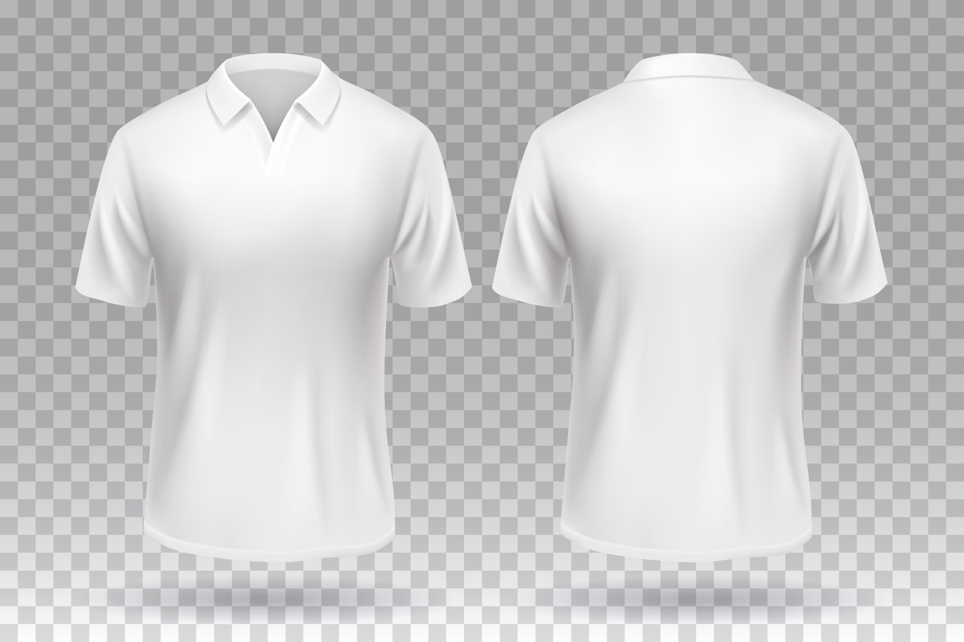 White Blank T-shirt Front And Back Template Mockup Design 2326899 ...