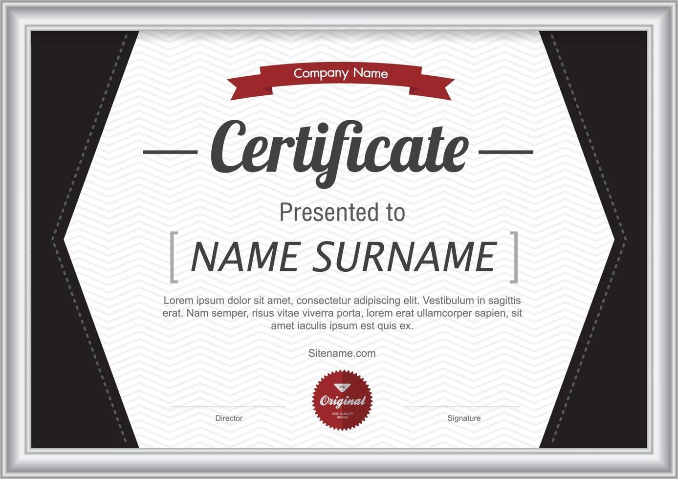 certificate of appreciation template, multipurpose certificate border with badge design vector