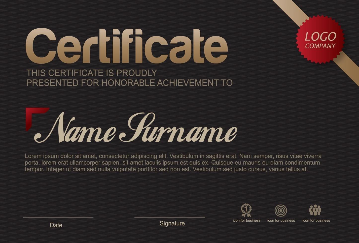 certificate of appreciation template, multipurpose certificate border with badge design vector