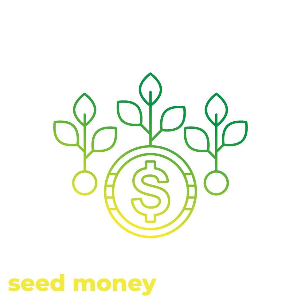 seed money icon, linear vector