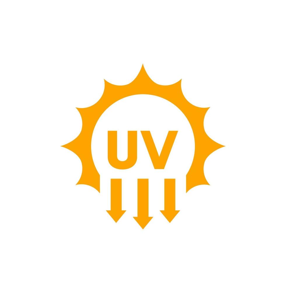 radiación uv, icono de vector de luz solar ultravioleta
