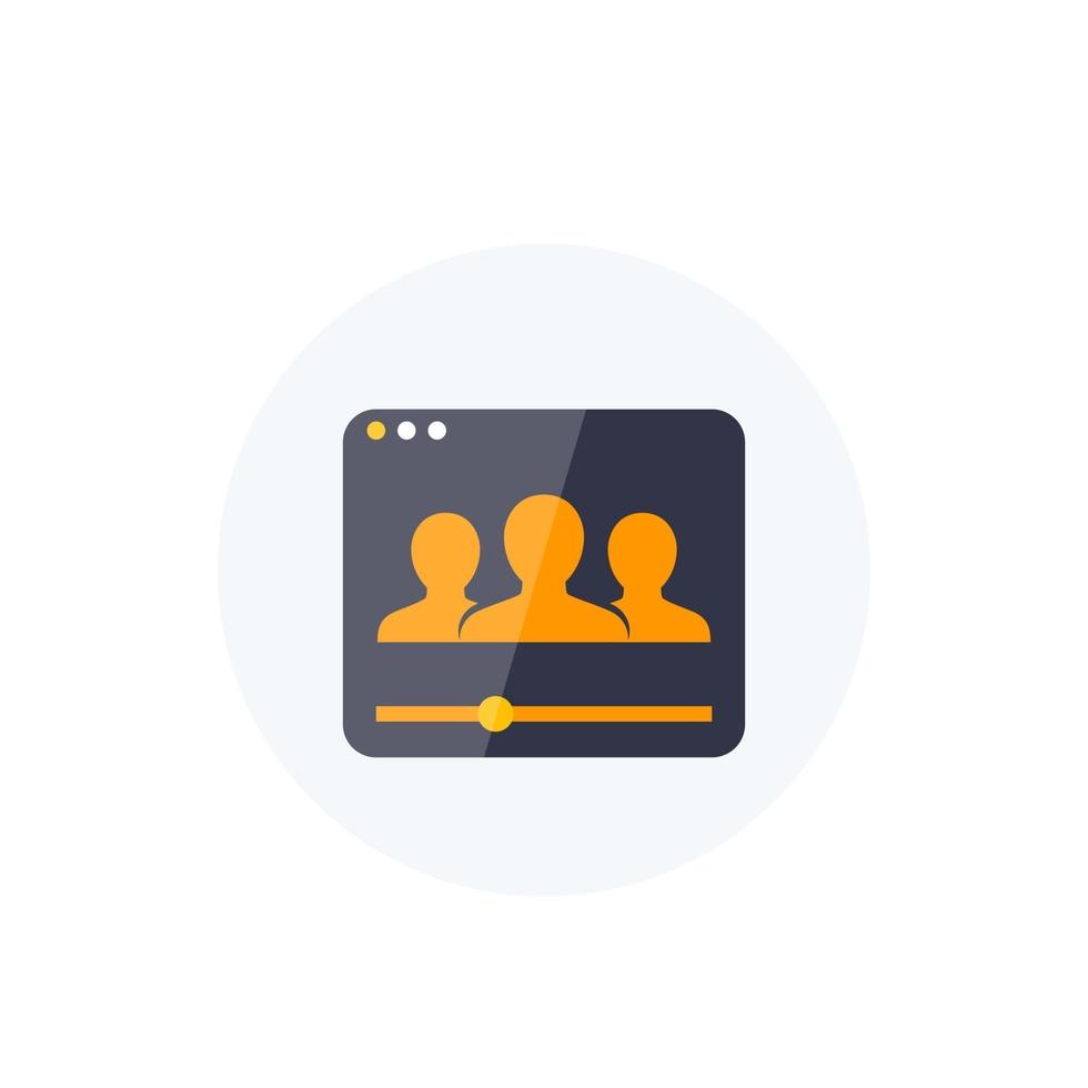 viewers, audience icon for web, vector