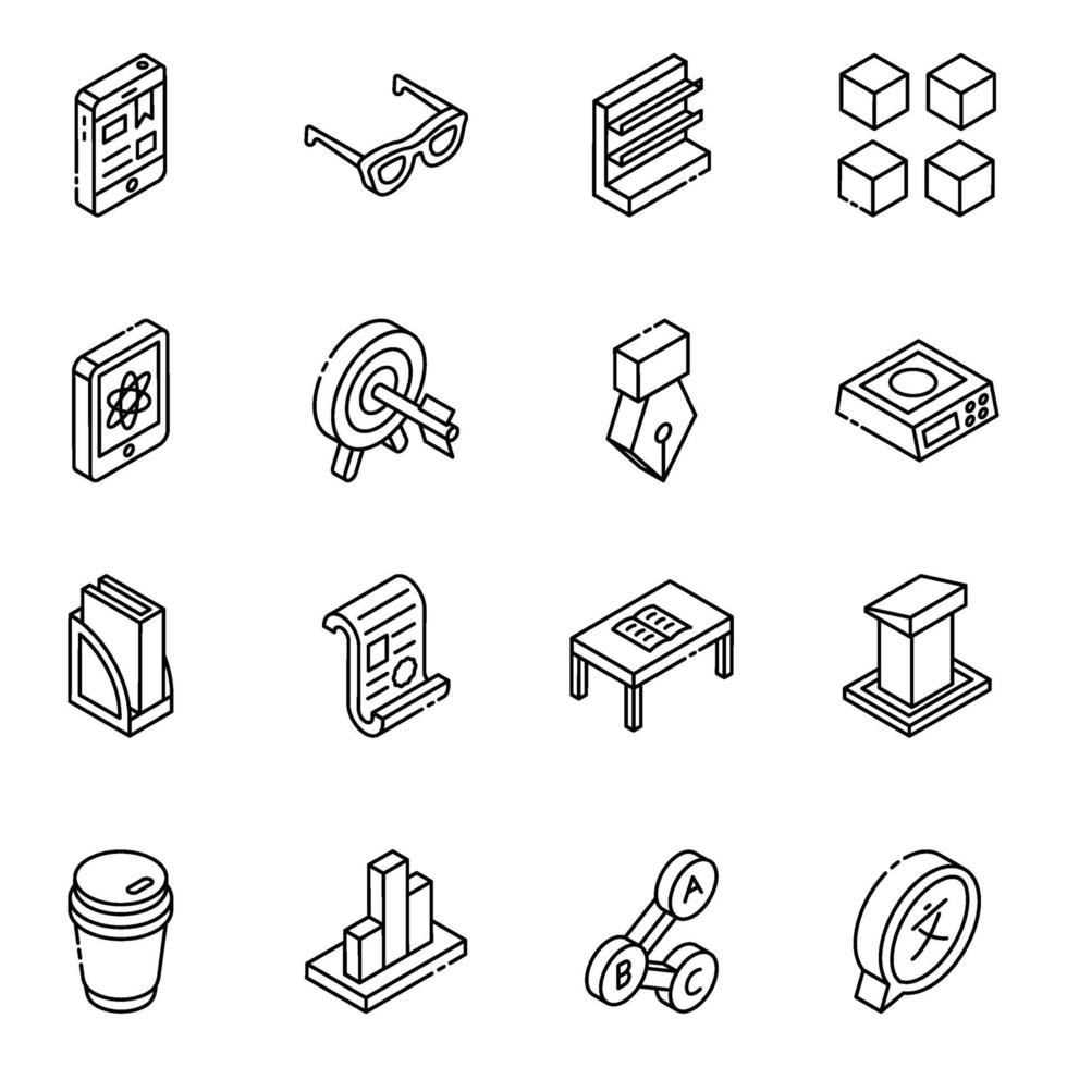 Digital Education and School Elements vector
