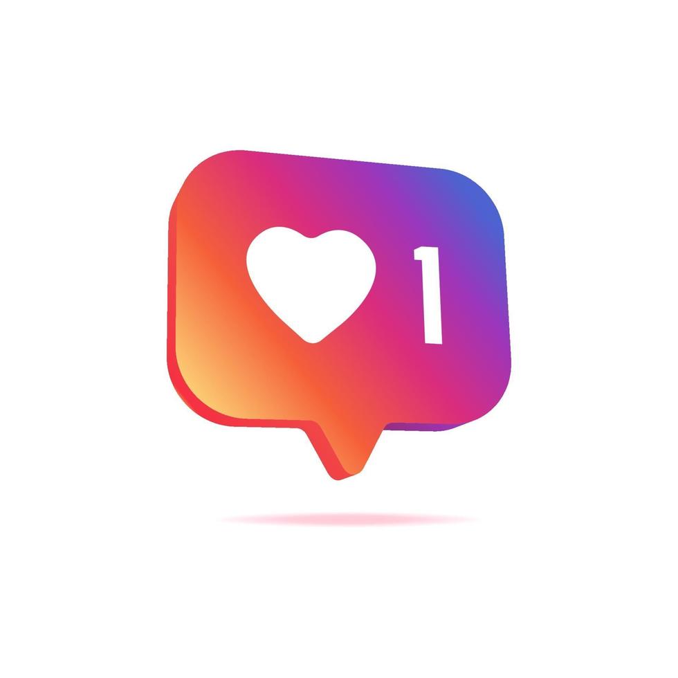 Notification Like or Love icon. Social network app icon. vector