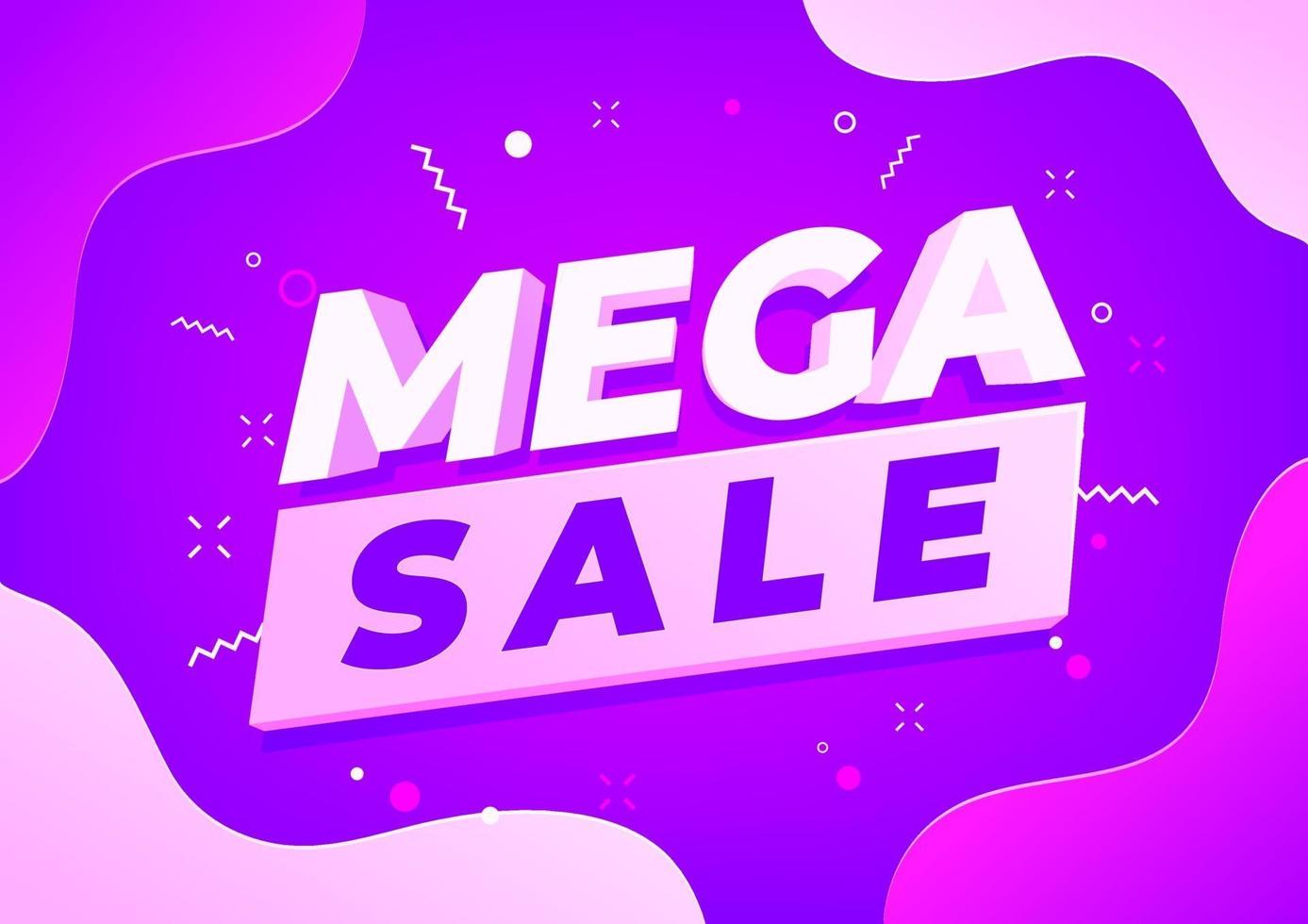 Mega sale banner template design, Big sale special offer. vector